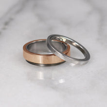 Load image into Gallery viewer, rose gold gamos interlocking engagement and wedding ring