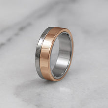 Load image into Gallery viewer, rose gold gamos interlocking engagement and wedding ring