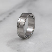 Load image into Gallery viewer, Sculpted steel gamos interlocking engagement and wedding ring