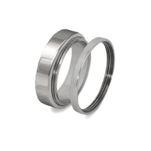 Load image into Gallery viewer, Sculpted steel gamos interlocking engagement and wedding ring
