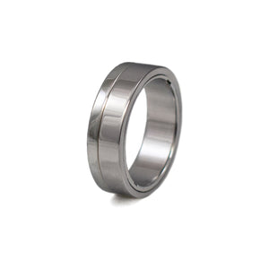 Sculpted steel gamos interlocking engagement and wedding ring