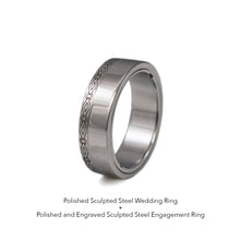 Load image into Gallery viewer, Engraved Vída Ring Sculpted Steel