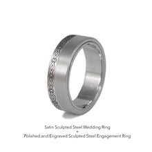Load image into Gallery viewer, Engraved Vída Ring Sculpted Steel
