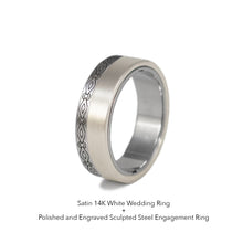 Load image into Gallery viewer, Engraved Vída Ring 14k White Gold